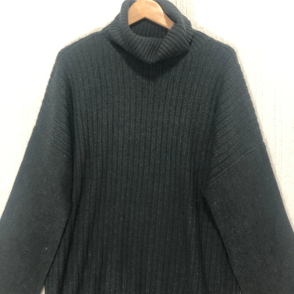 Peace Love World Black Ribbed Turtleneck Sweater with Side Zippers Size‎ M